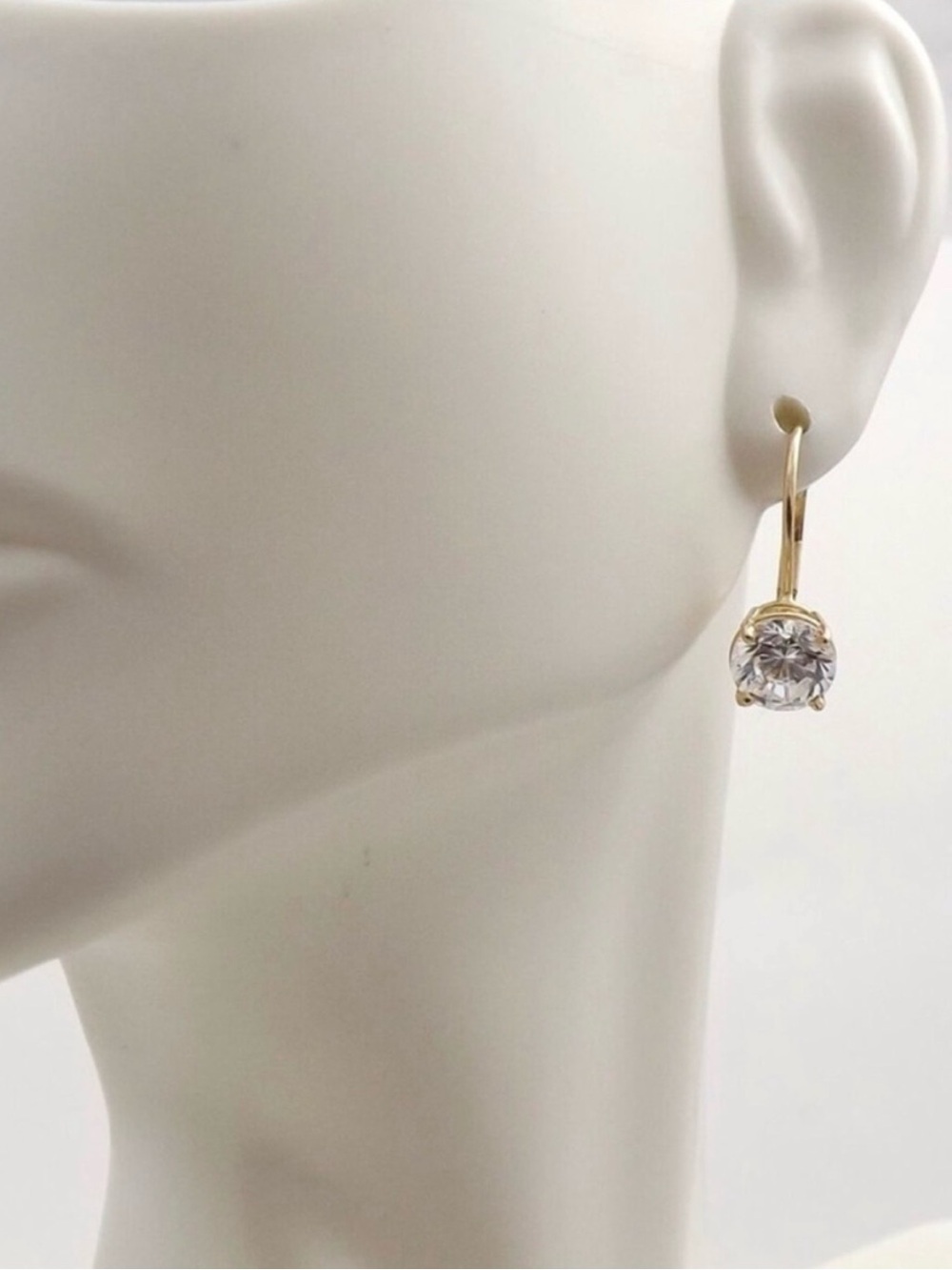 Elegant 14k Gold-Electro Plated lever back Earrings w Cubic Zirconium CZ Zircon